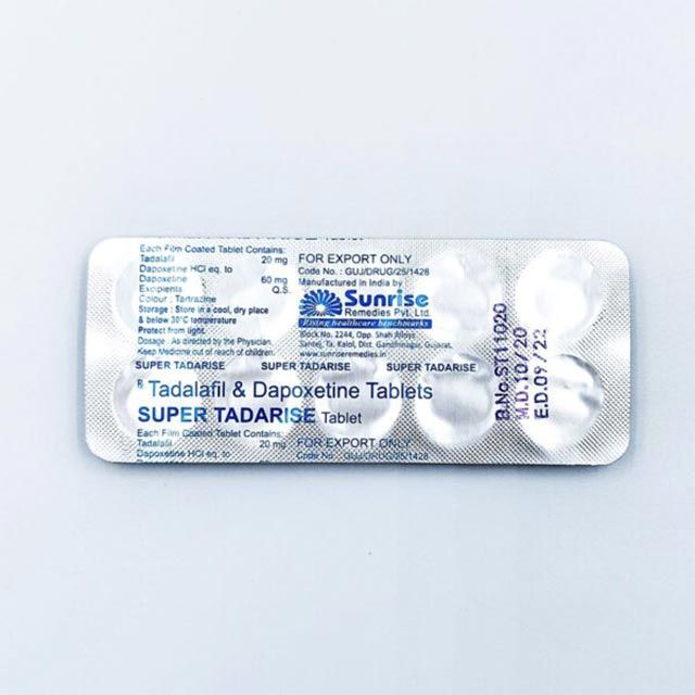 Таблетки Super Tadarise (дапоксетин + тадалафіл)